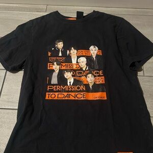 BTS permission to dance tshirt as is condtion size medium has cracking in vinyl